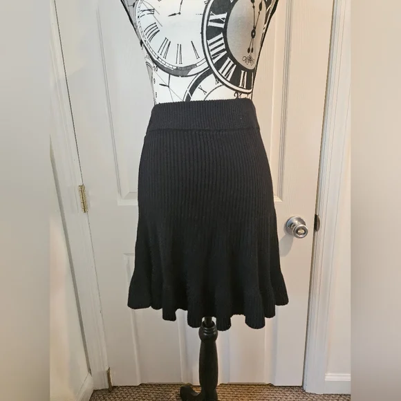 🔥NWT Free People Ribbed Sweater Skirt Black Size Small - Picture 4 of 10